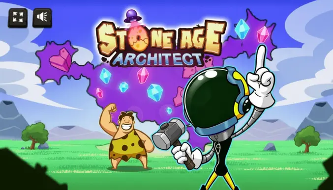 Stone Age Architect gameplay showing village building